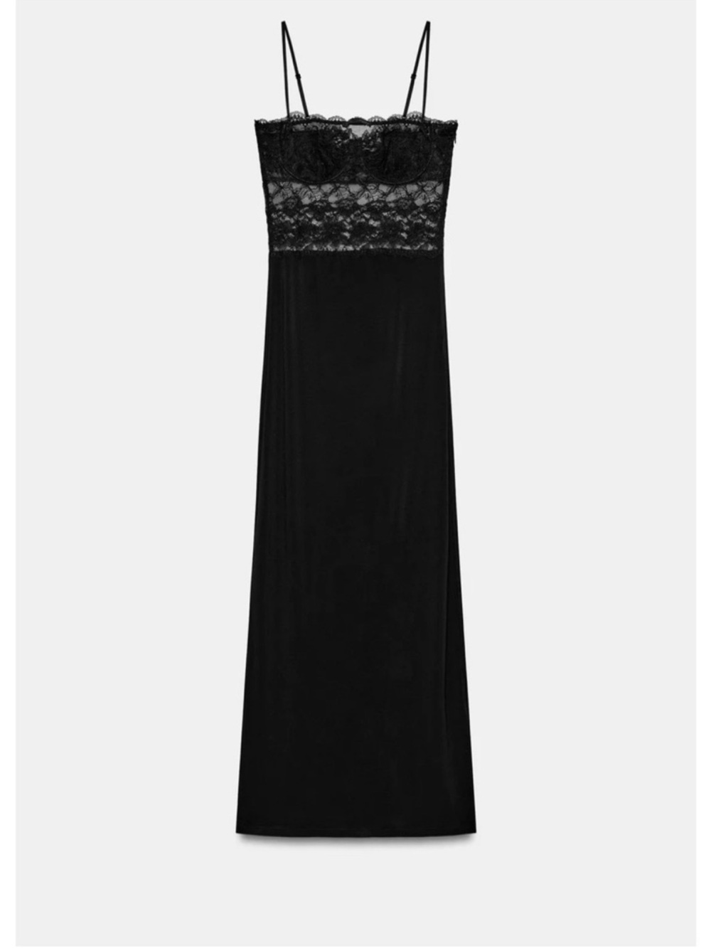 Zara Black Bustier Lace Dress